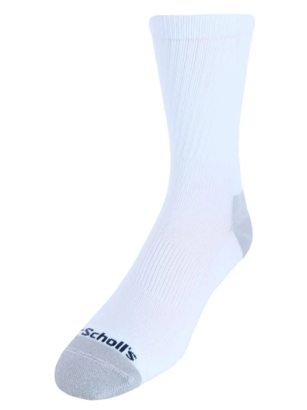 Dr. Scholl's Men's Work Compression Crew Socks 2 Pair White 8-15mmHg